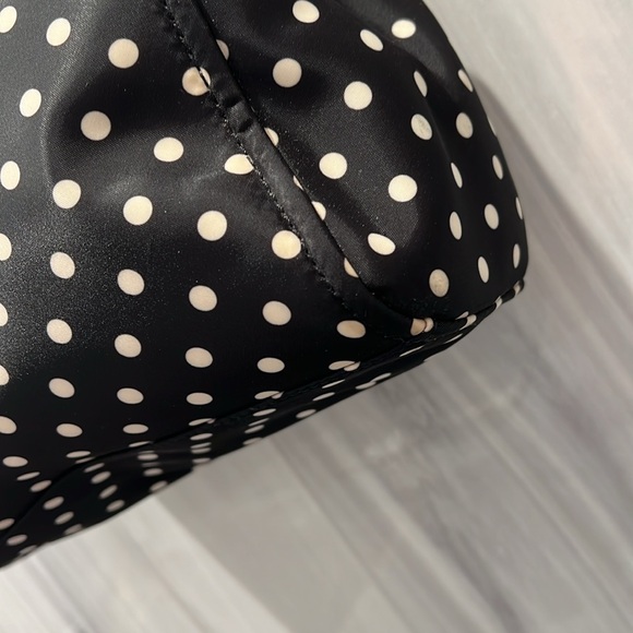 Kate Spade Black and White Polka Dot Fabric Handbag Crossbody EUC - Picture 10 of 17